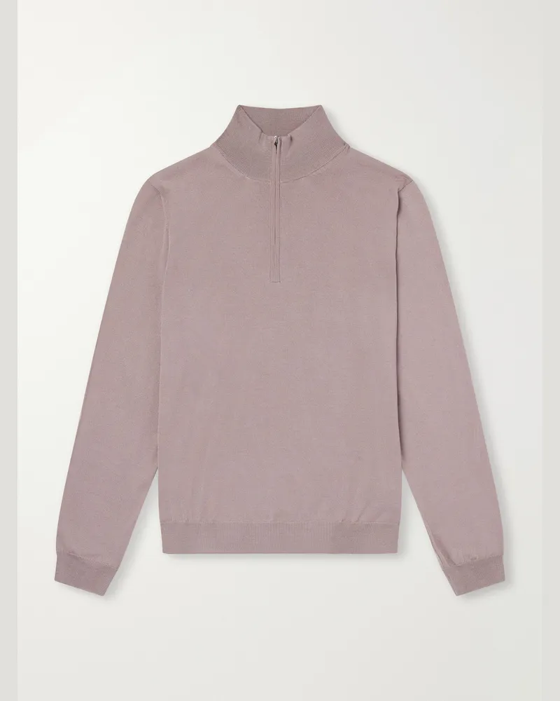 Slowear Zanone Flexwool Half-Zip Sweater Neutrals