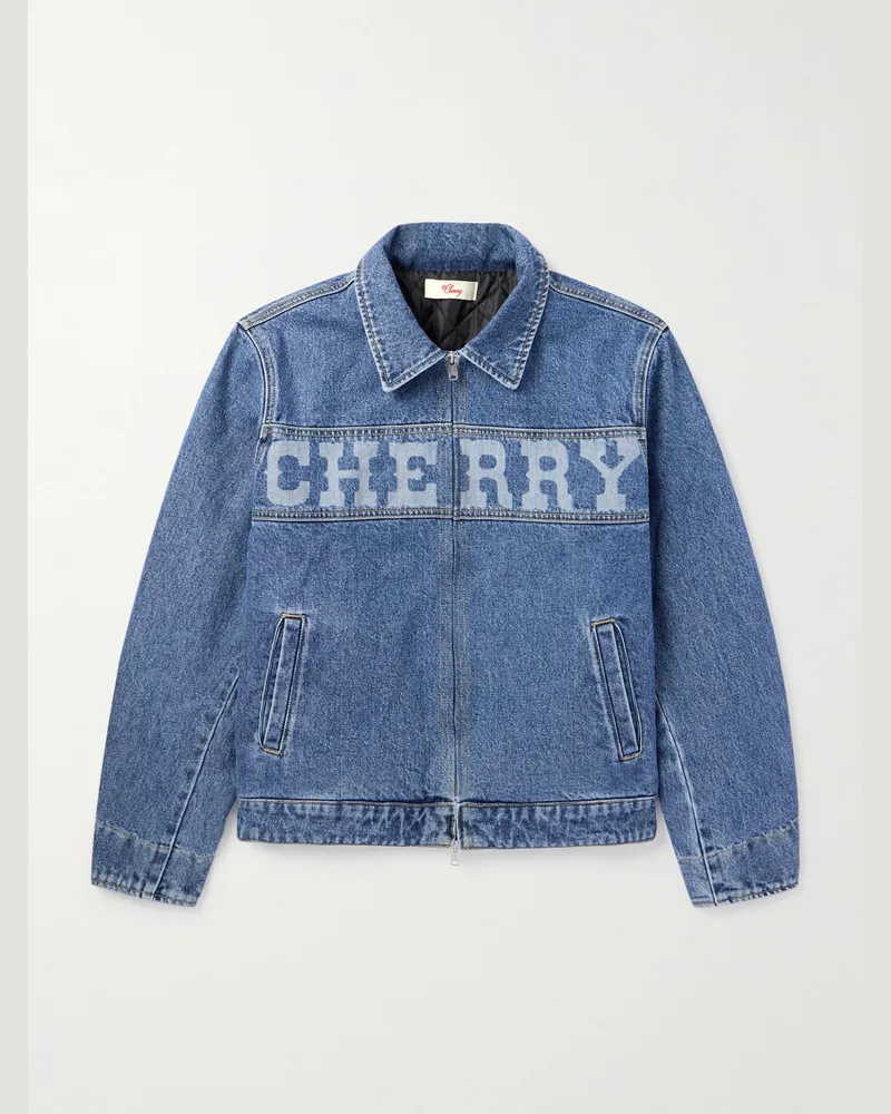 Cherry Los Angeles Blouson aus Denim mit Logoprint Blau
