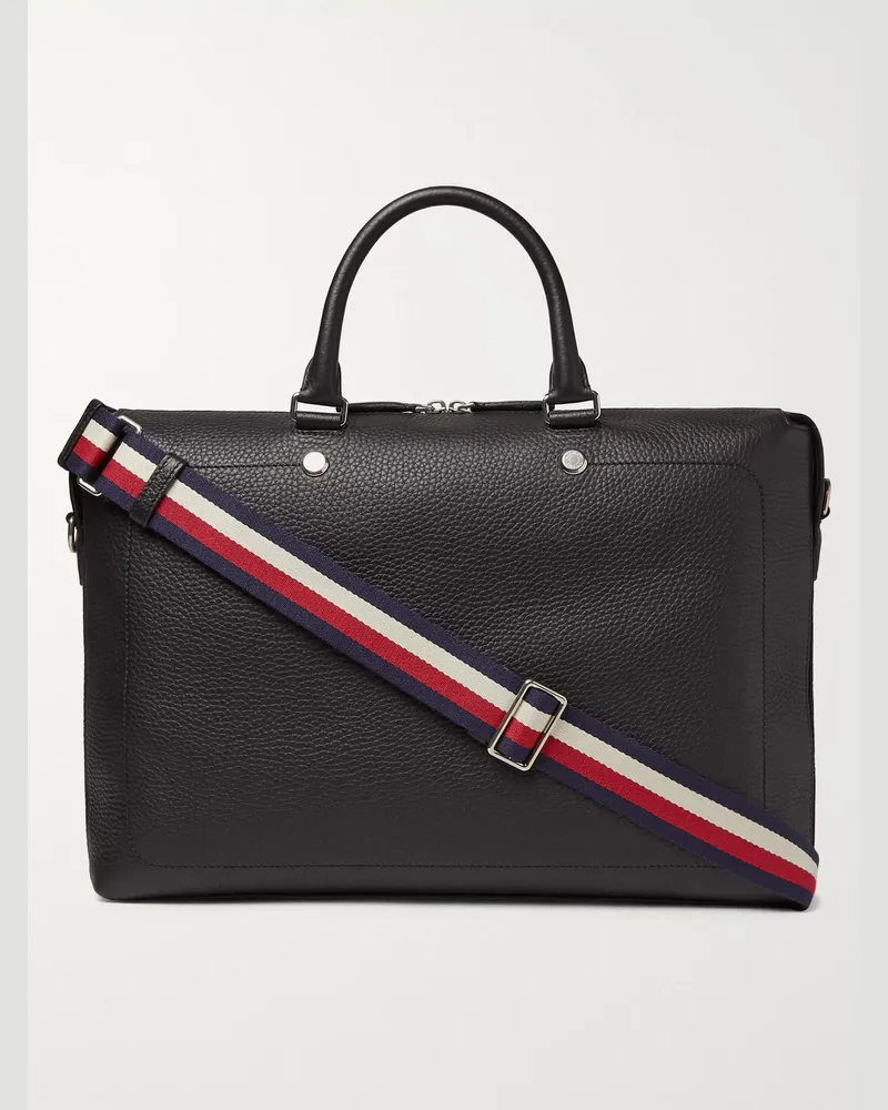 Mulberry City Webbing-Trimmed Full-Grain Leather Briefcase Schwarz
