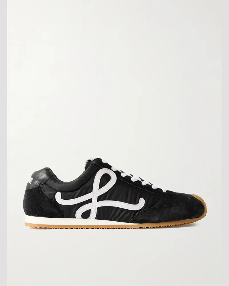 Loewe Ballet Runner 2.0 Sneakers aus Shell, Veloursleder und Leder mit Logodetail Schwarz