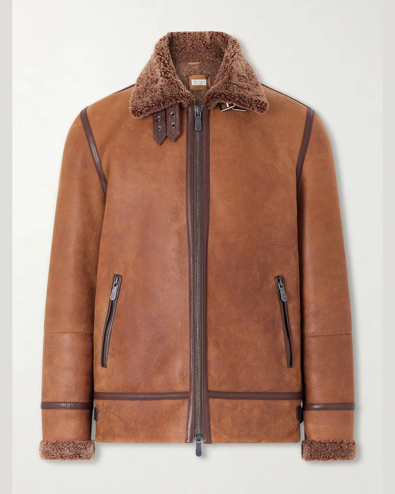 Brunello Cucinelli Shearling Jacket Brown