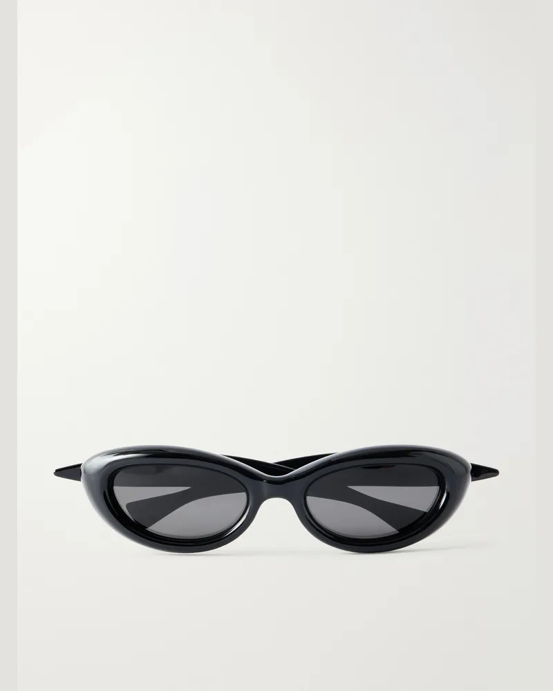 Bottega Veneta Sardine Round-Frame Injected Sunglasses Black