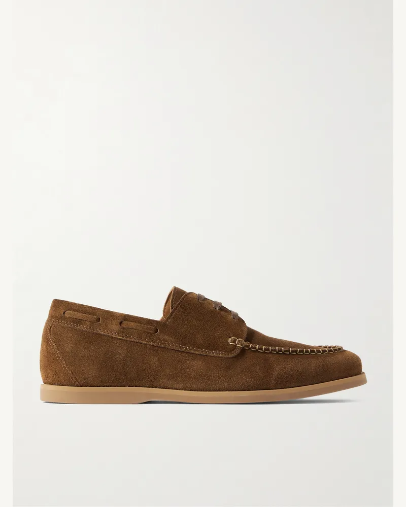 MR P. Richard Suede Boat Shoes Brown
