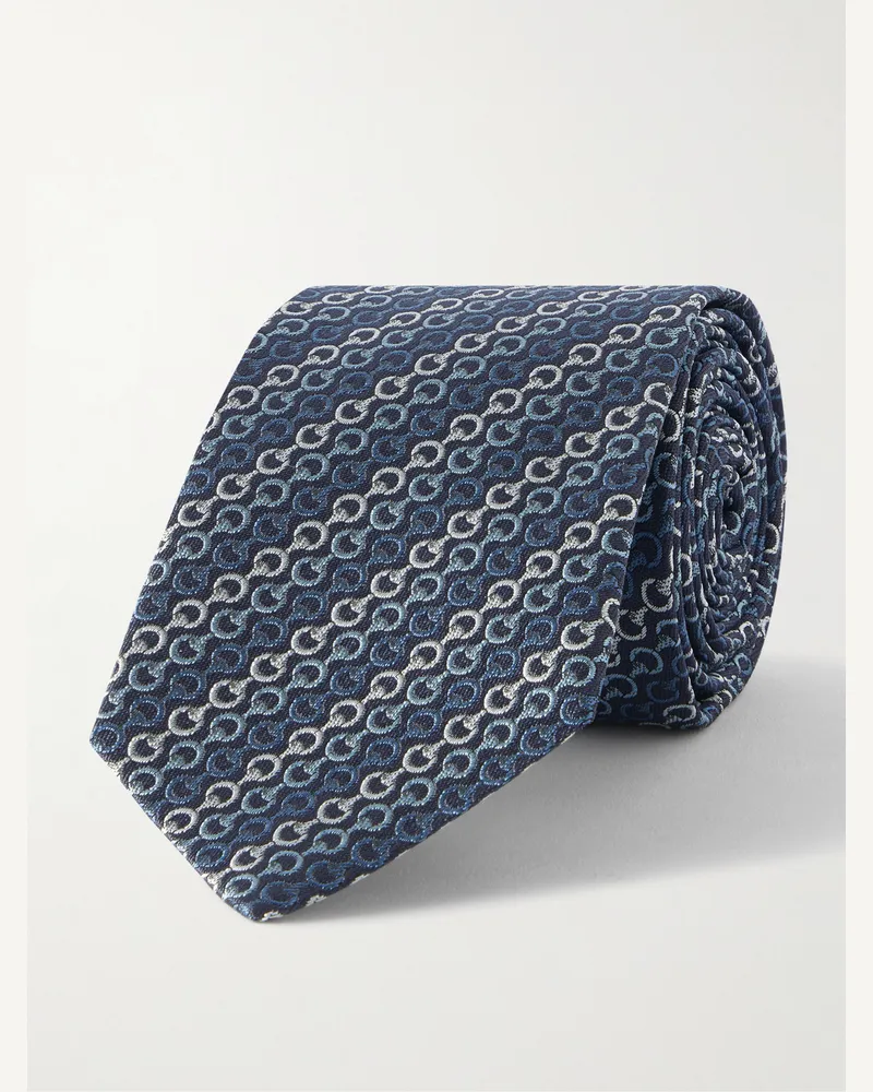 Gucci Krawatte aus Seiden-Jacquard, 7 cm Blau