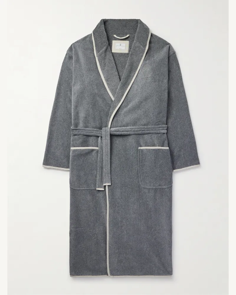 Brunello Cucinelli Morgenmantel aus Baumwoll-Chenille Grau