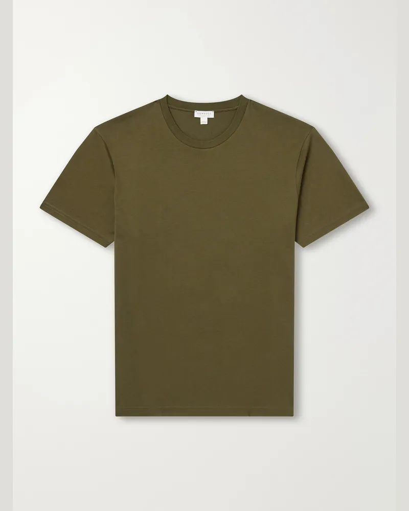 Sunspel Riviera Cotton-Jersey T-Shirt Green