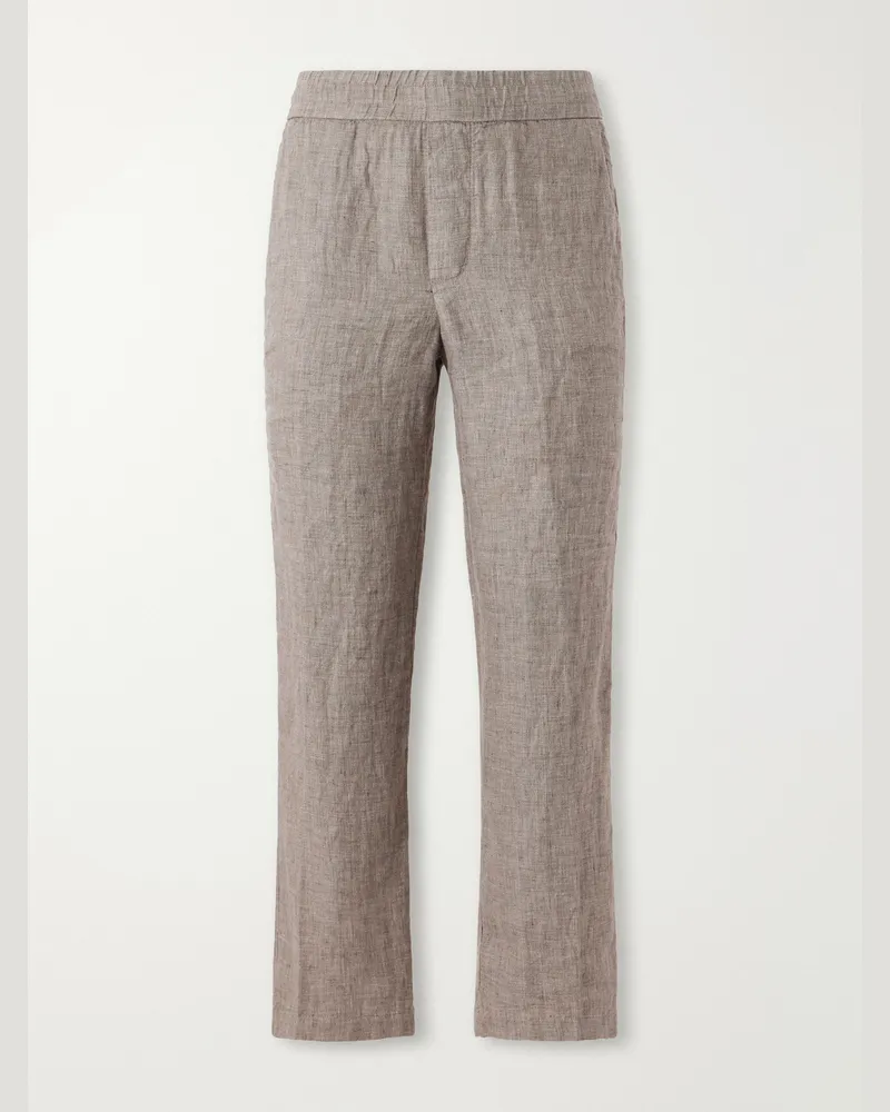 James Perse Straight-Leg Linen Suit Trousers Neutrals