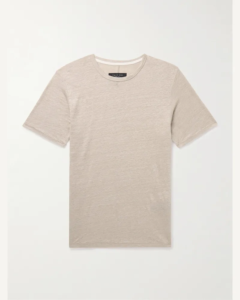 Rag & Bone Classic T-Shirt aus Leinen Neutral