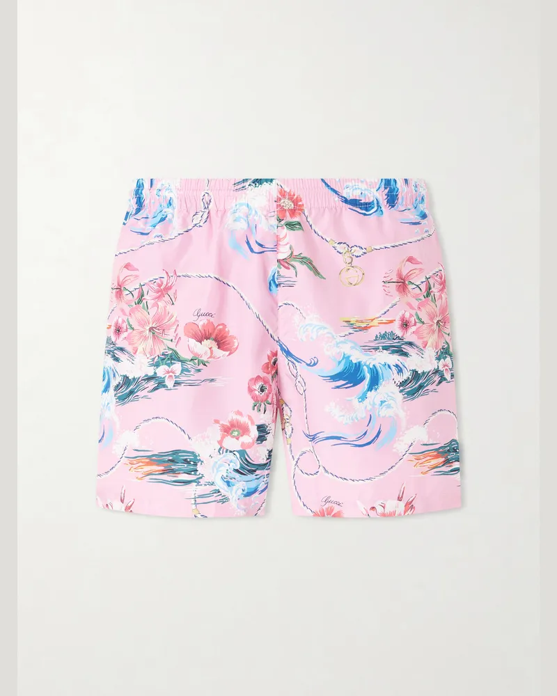 Gucci Printed Swim Shorts Pink