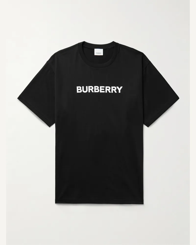 Burberry Oversized-T-Shirt aus Baumwoll-Jersey mit Logoprint Schwarz