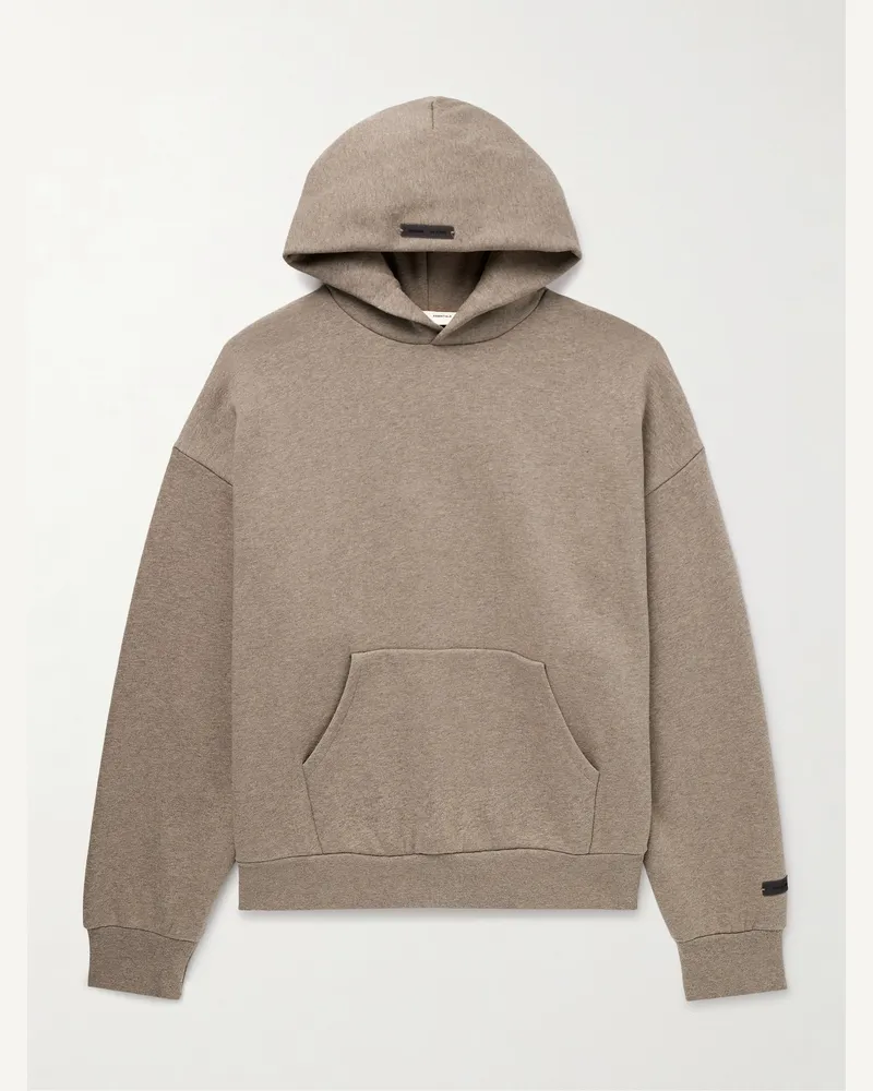 Fear of God Hoodie aus Jersey aus einer Baumwollmischung mit Logoapplikation Braun