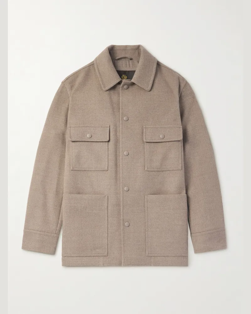Loro Piana Darcy Hemdjacke aus PECORA-NERA®-Wollfilz Neutral