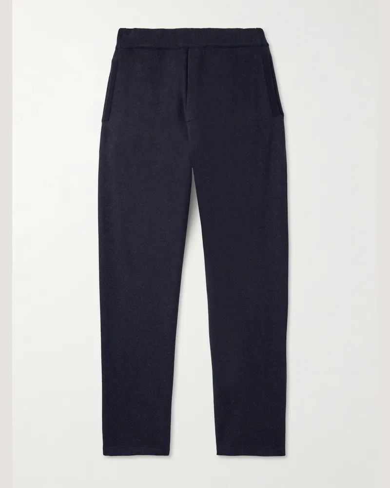 Loro Piana Rio Hose aus Jersey aus einer Kaschmirmischung mit Kordelzugbund Blau