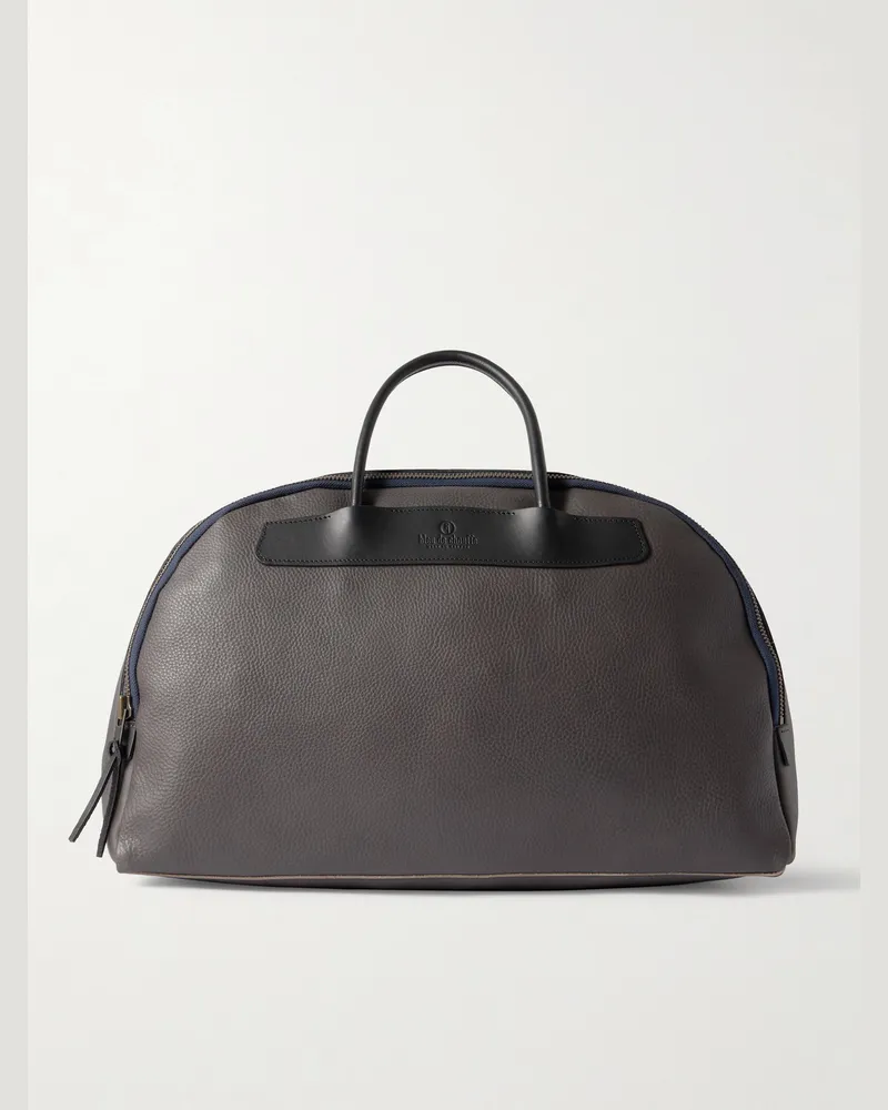 Bleu de Chauffe Bowling Full-Grain Leather Weekend Bag Gray