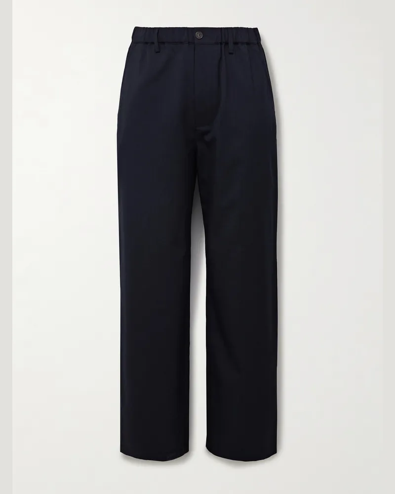 Frame Denim Easy gerade geschnittene Hose aus Woll-Twill Blau