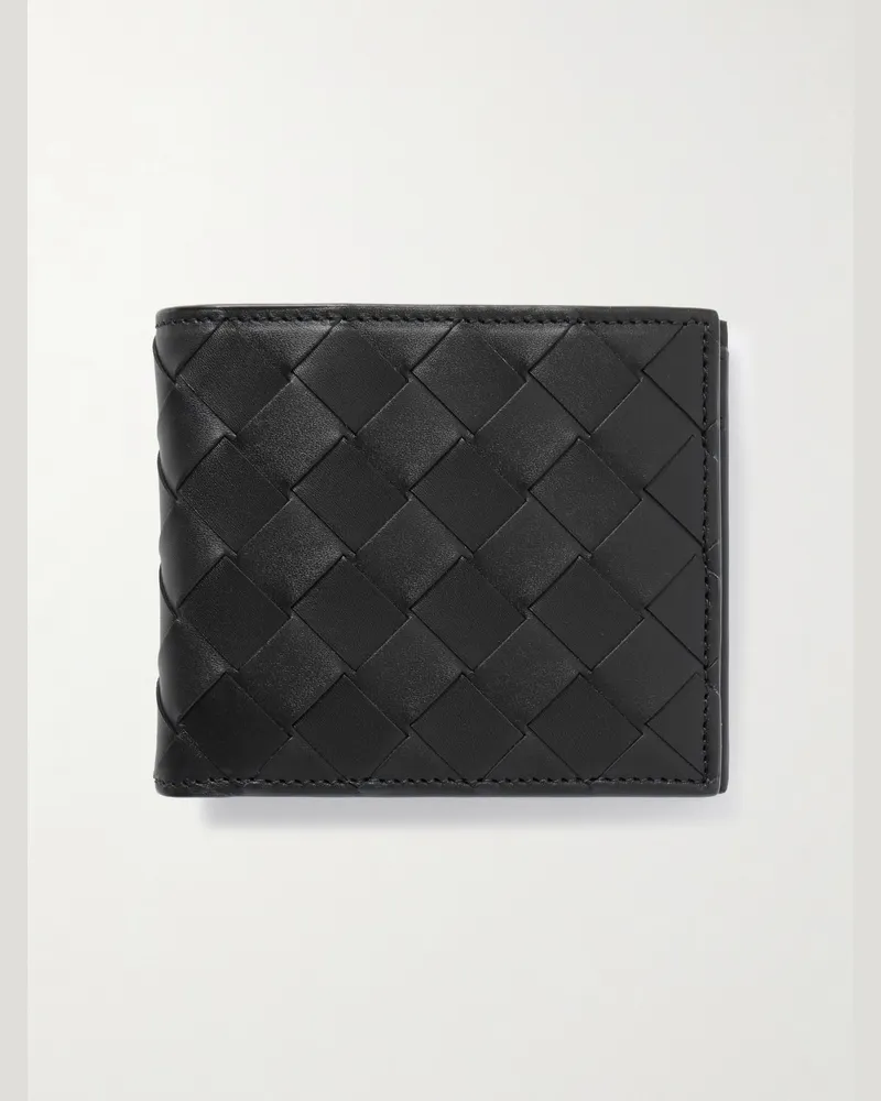 Bottega Veneta Intrecciato Leather Billfold Wallet Black