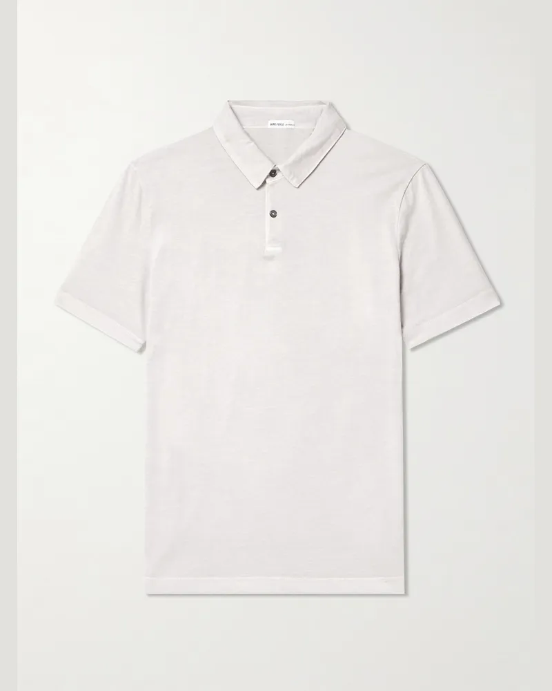 James Perse Cotton-Jersey Polo Shirt Gray