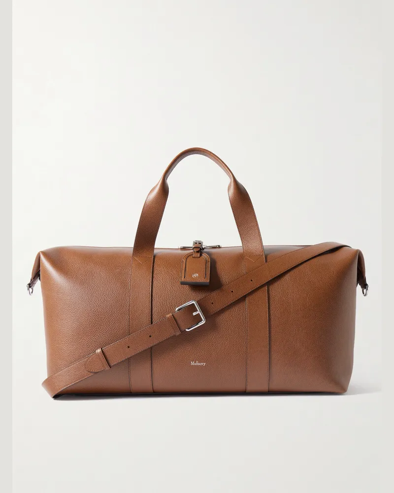 Mulberry Heritage mittelgroßer Clipper Weekender aus vollnarbigem Leder Braun