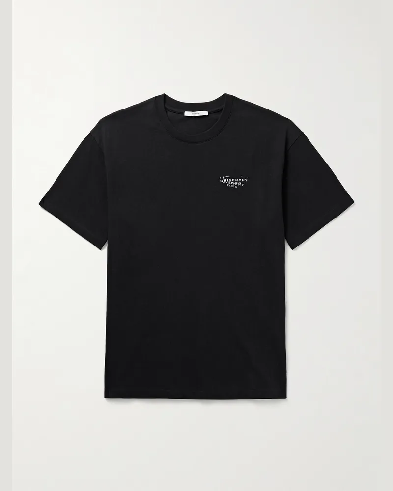 Givenchy T-Shirt aus Baumwoll-Jersey mit Logoprint Schwarz