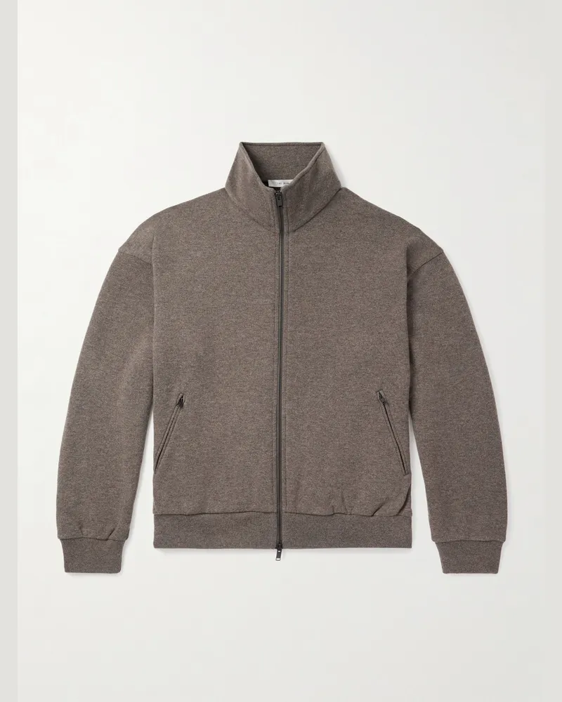 The Row Dazen Oversized-Cardigan aus einer Kaschmir-Baumwollmischung mit Reißverschluss Braun