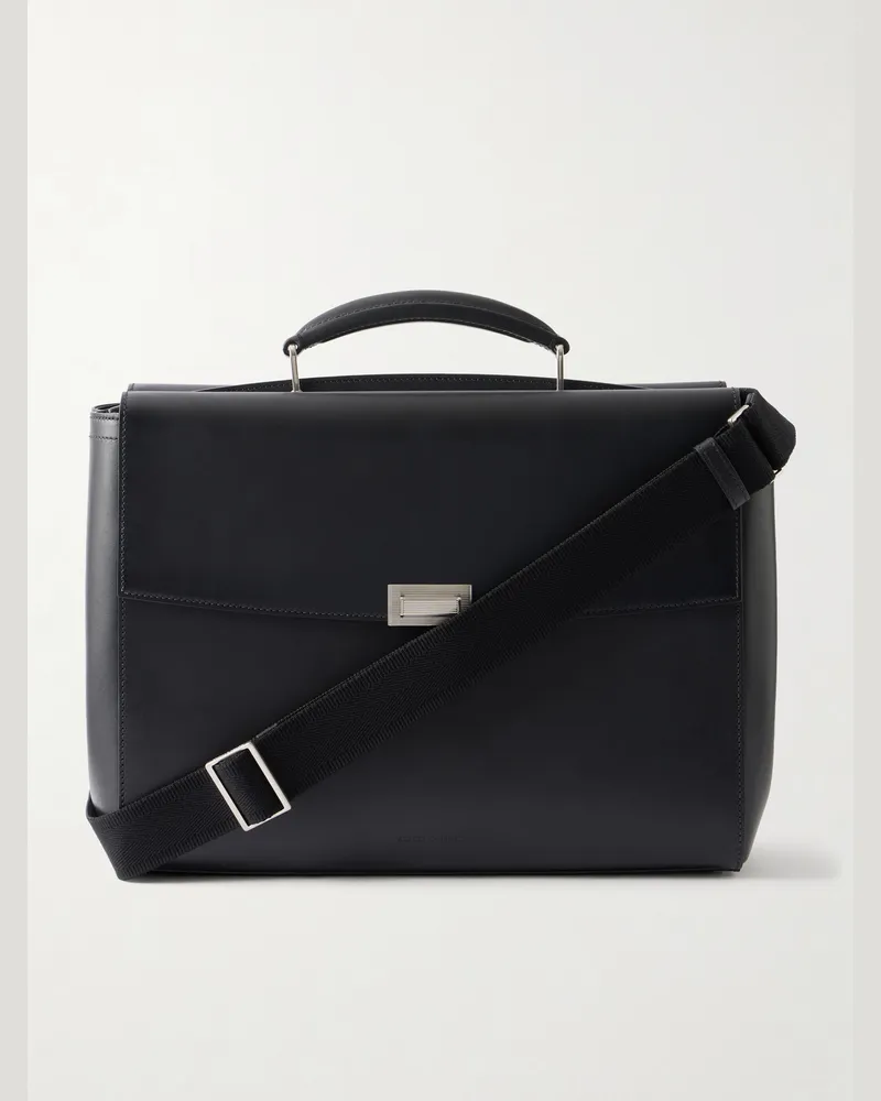 Dunhill Century Burnished-Leather Briefcase Black