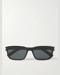 Saint Laurent New Wave Sonnenbrille mit rechteckigem Rahmen aus Azetat Schwarz