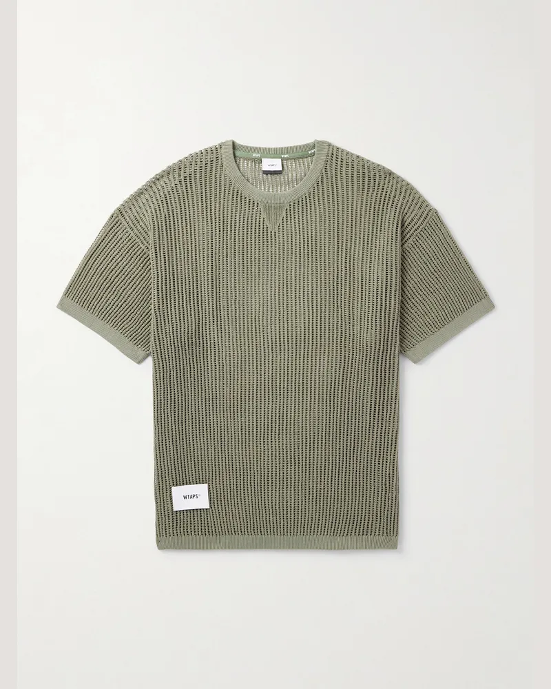 WTAPS Ghill T-Shirt aus Baumwolle in Lochstrick Grün