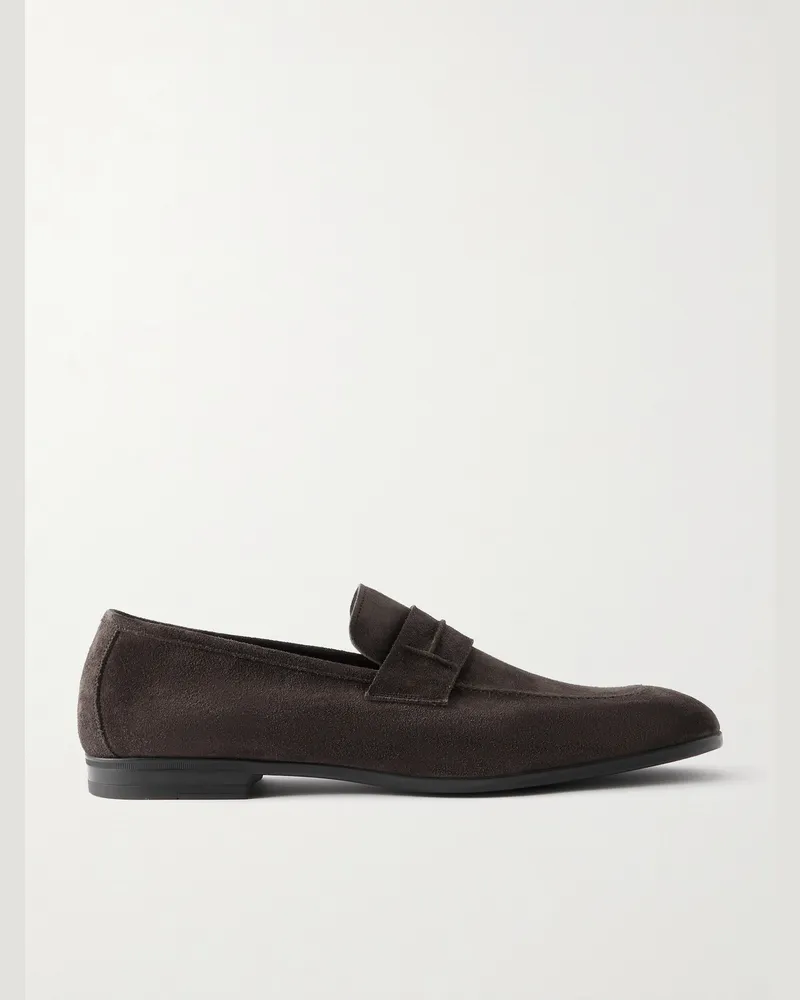 Tom Ford Sean Suede Penny Loafers Brown