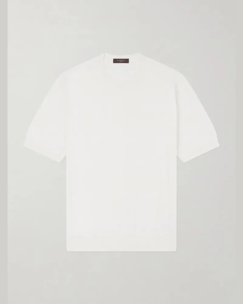 Slowear Cotton and Silk-Blend T-Shirt Neutrals