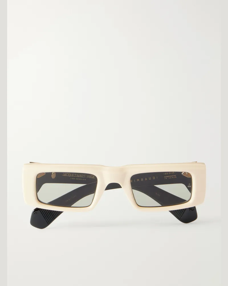 Jacques Marie Mage Rimbaud Square-Frame Acetate Sunglasses Neutrals