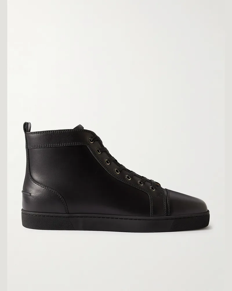 Christian Louboutin Louis Leather High-Top Sneakers Black