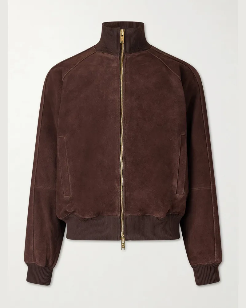 Baracuta Roughout Jacke aus Veloursleder Braun