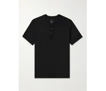 Henley Shirt aus Supima®-Baumwoll-Jersey in Stückfärbung