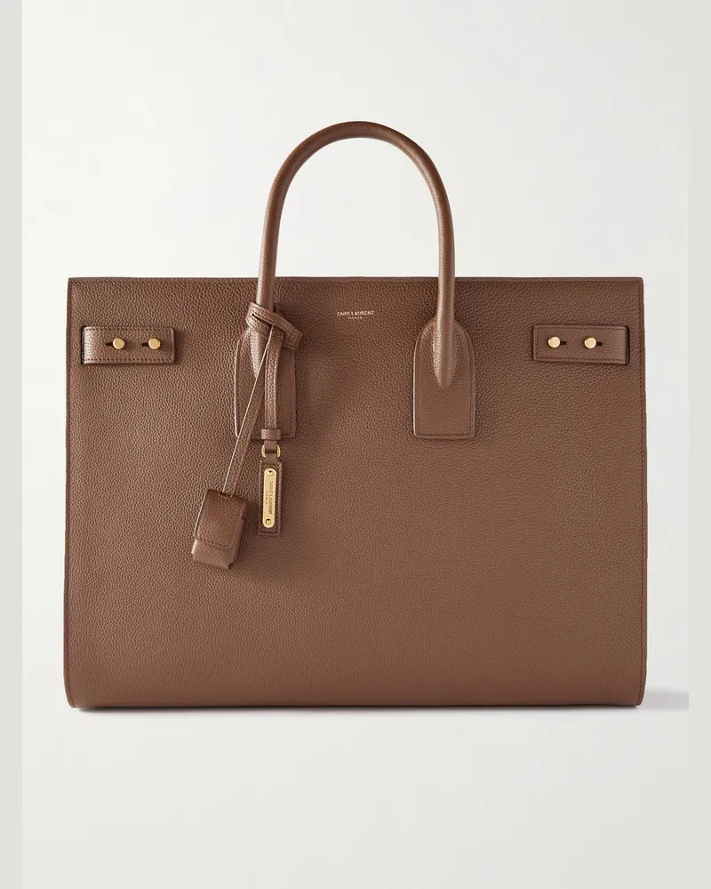 Saint Laurent Sac De Jour Large Full-Grain Leather Tote Bag Brown