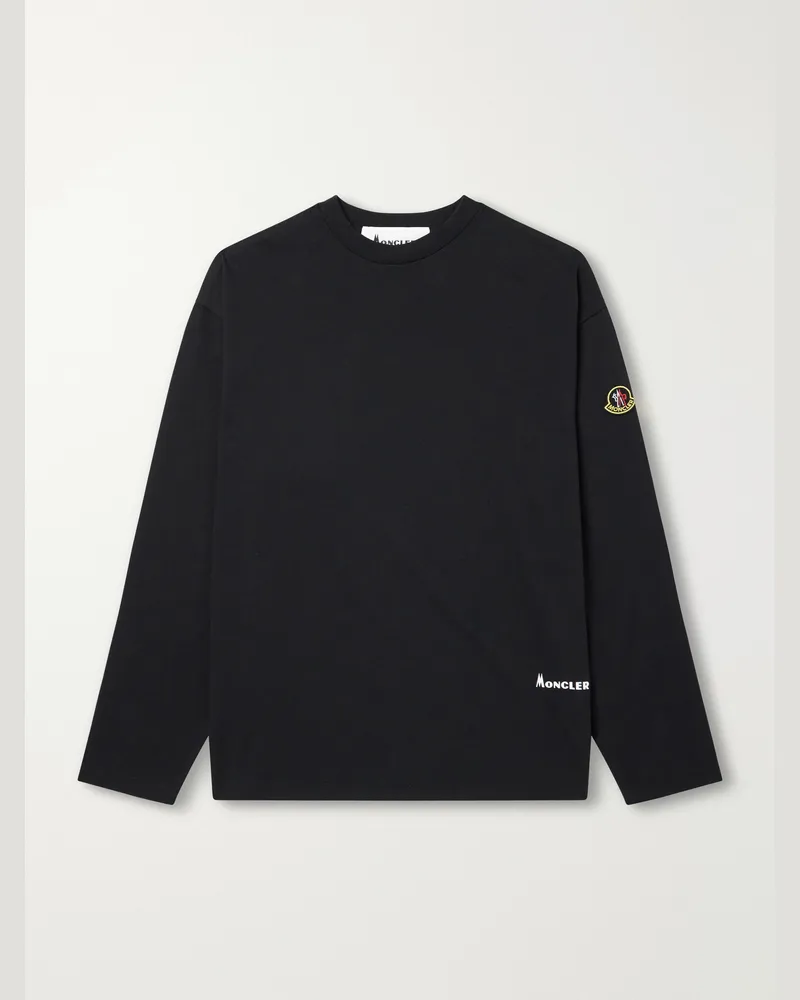 Moncler Logo-Detailed Cotton-Jersey T-Shirt Black