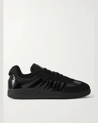 adidas Dingyun Zhang Samba Sneakers aus Veloursleder und Lackleder mit Mesh-Besatz Schwarz