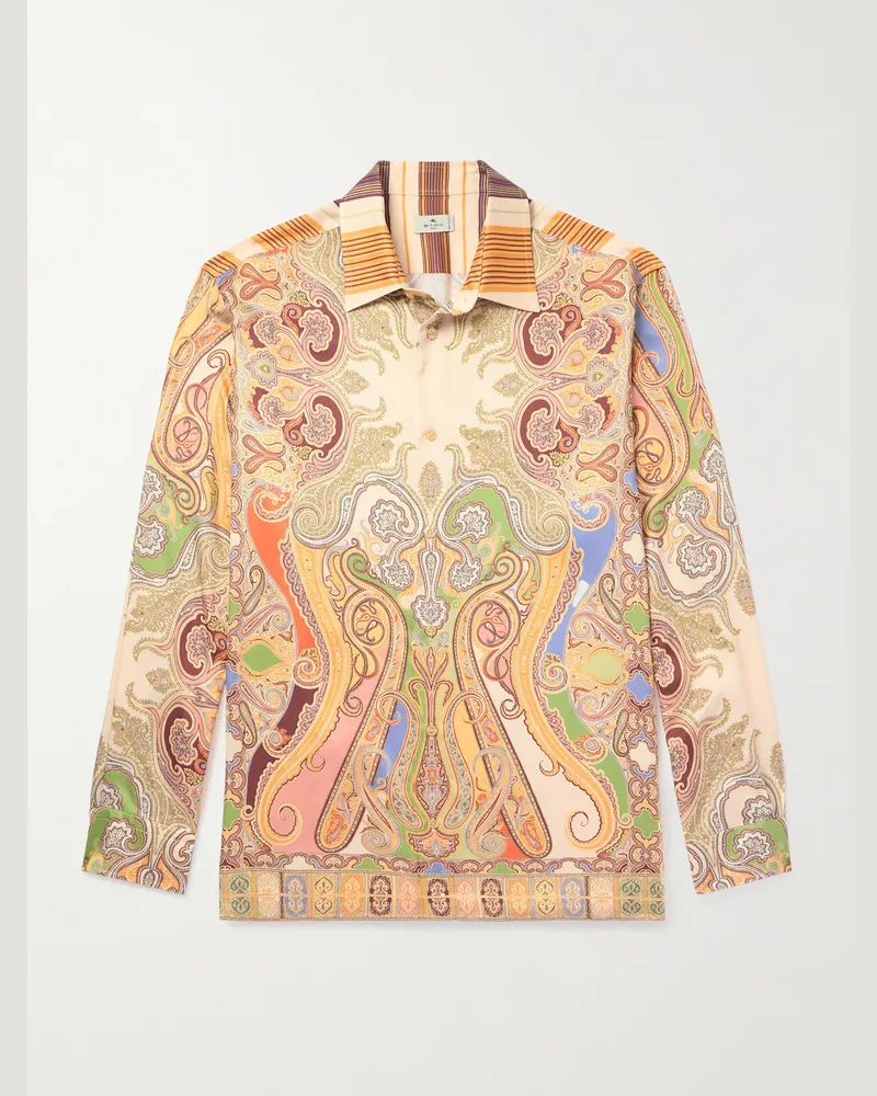 Etro Hemd aus bedrucktem Satin Neutral