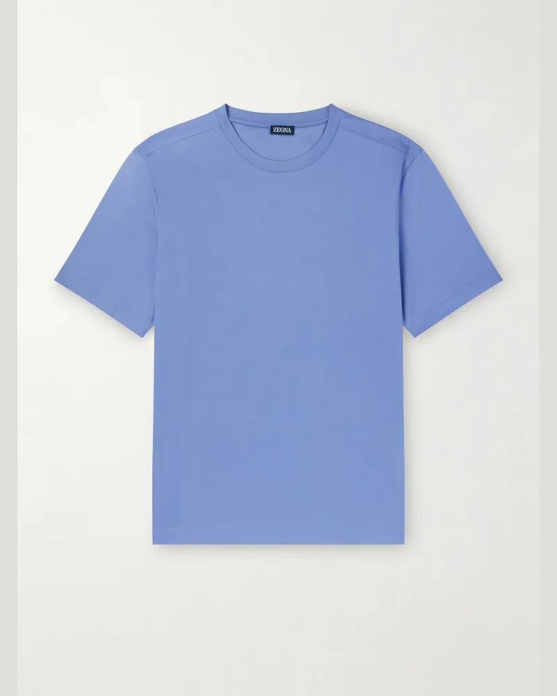 Ermenegildo Zegna Cotton-Jersey T-Shirt Blue