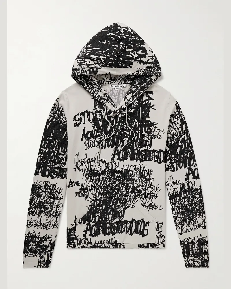 Acne Studios Kews Chaos Hoodie aus Jersey mit Print Grau