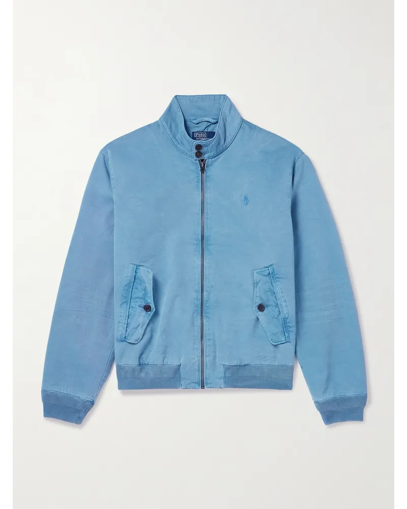 Ralph Lauren Montauk Windbreaker aus Baumwoll-Twill in Stückfärbung Blau