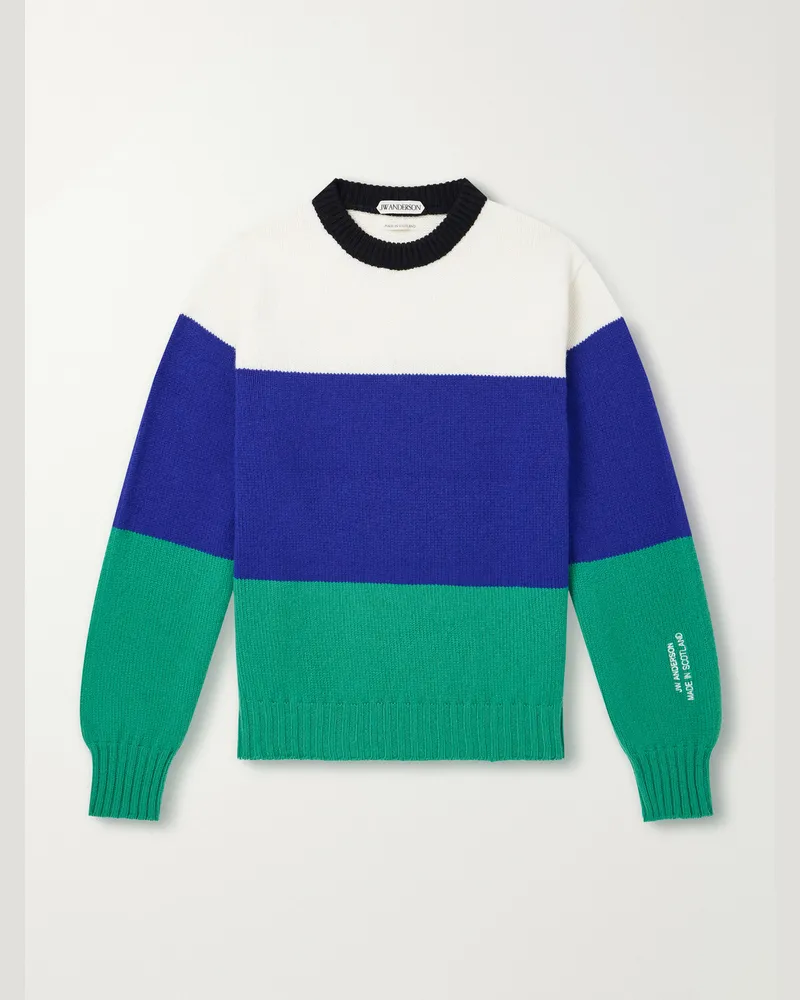 J.W.Anderson Striped Wool Sweater Blue