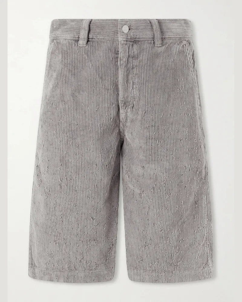 Mfpen Edition Straight-Leg Cotton-Corduroy Shorts Gray