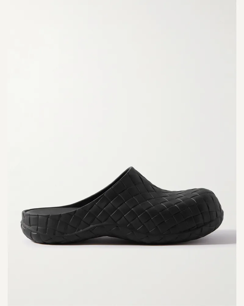 Bottega Veneta Clogs aus geprägtem Gummi Schwarz