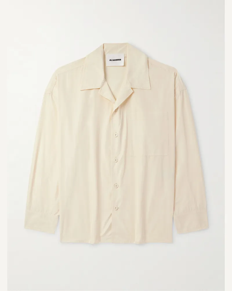 Jil Sander Hemd aus Shell mit Reverskragen Neutral