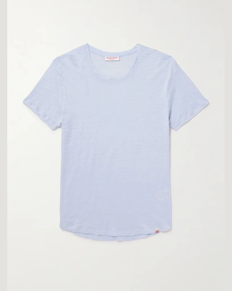 Orlebar Brown OB-T Slim-Fit Linen-Jersey T-Shirt Blue