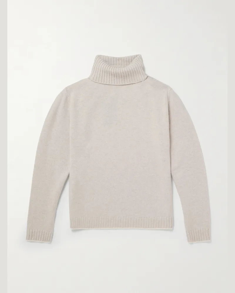 N.Peal Stanley Tucci Organic Cashmere Rollneck Sweater Gray