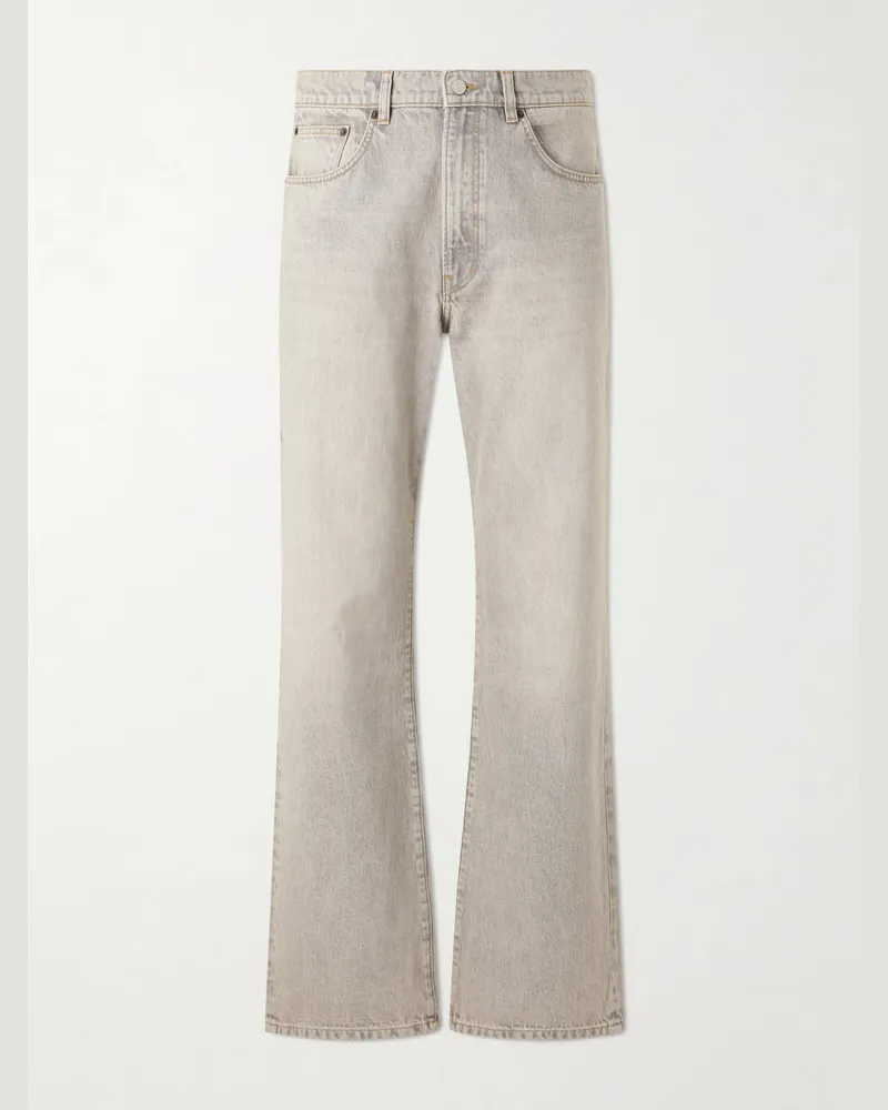 JEANERICA Vega Straight-Leg Mid-Rise Cotton-Blend Jeans Gray