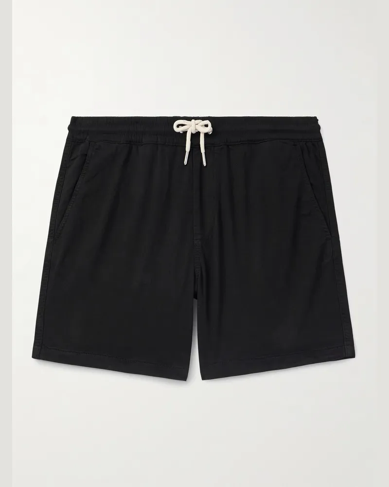 NN 07 Gregor gerade geschnittene Shorts aus Twill aus einer Mischung aus Tencel™ Lyocell und LENZING™ ECOVERO™ mit Kordelzugbund Schwarz