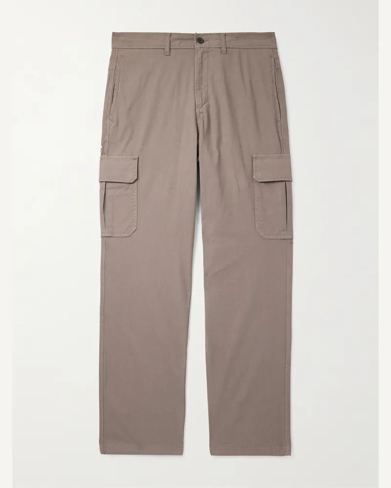 MR P. Edward Straight-Leg Organic Cotton-Blend Ripstop Cargo Trousers Brown