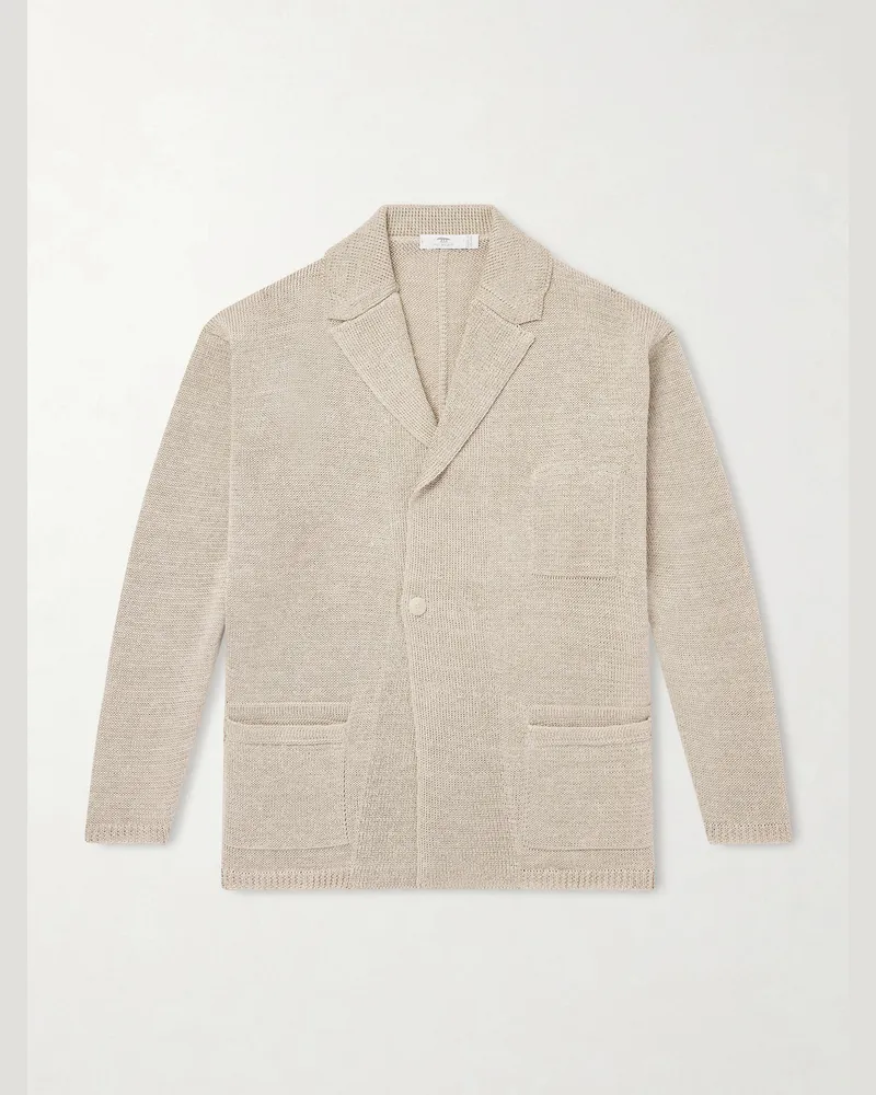 Inis Meáin Cardigan aus Leinen Neutral